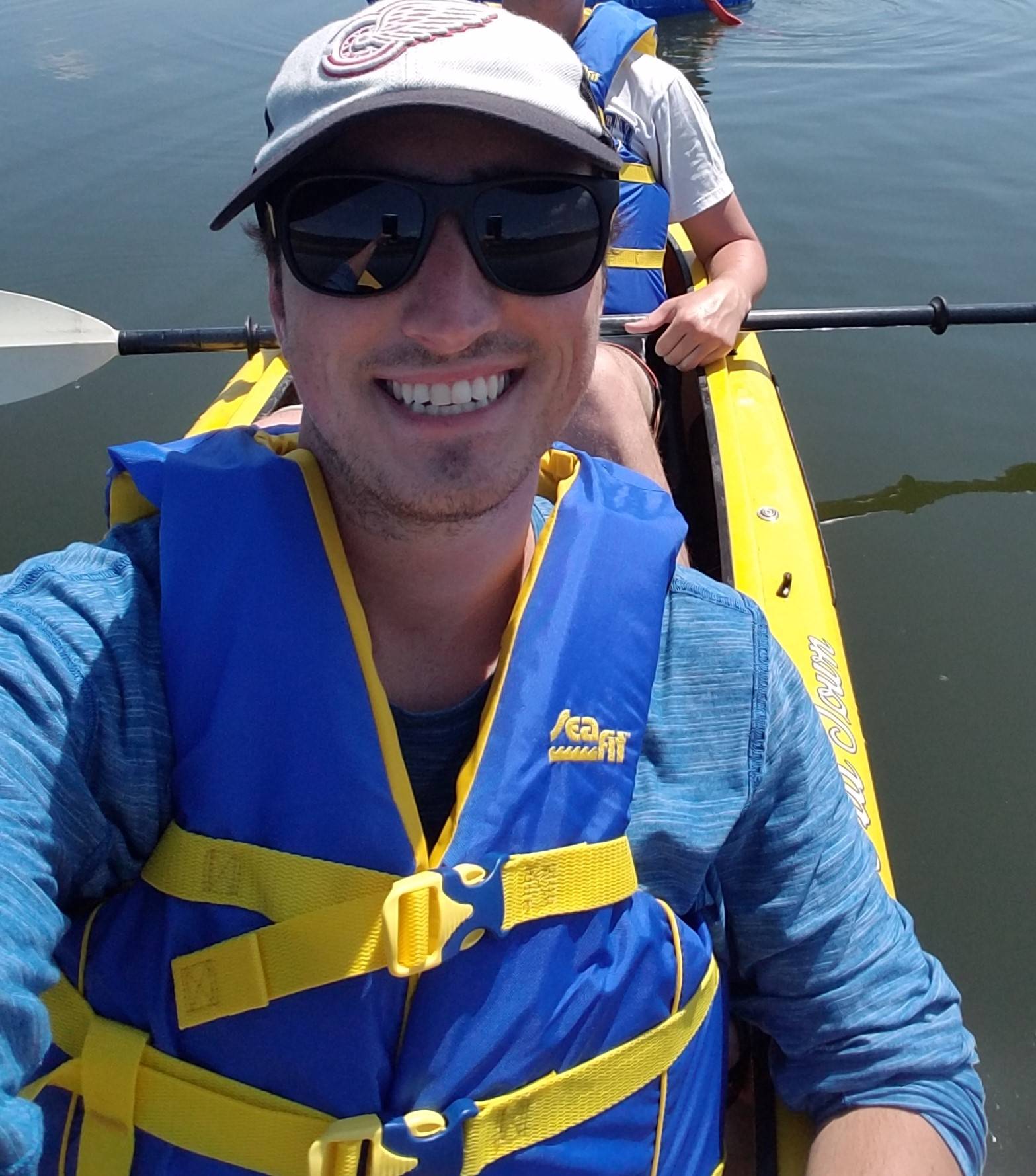 Riley Duff kayaking on Fish Lake